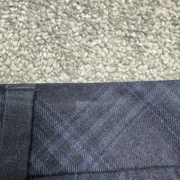 Lands' End Mid Rise Trouser Pants Womens 18W Navy Blue Plaid Straight Work 42x33 - Picture 6 of 16